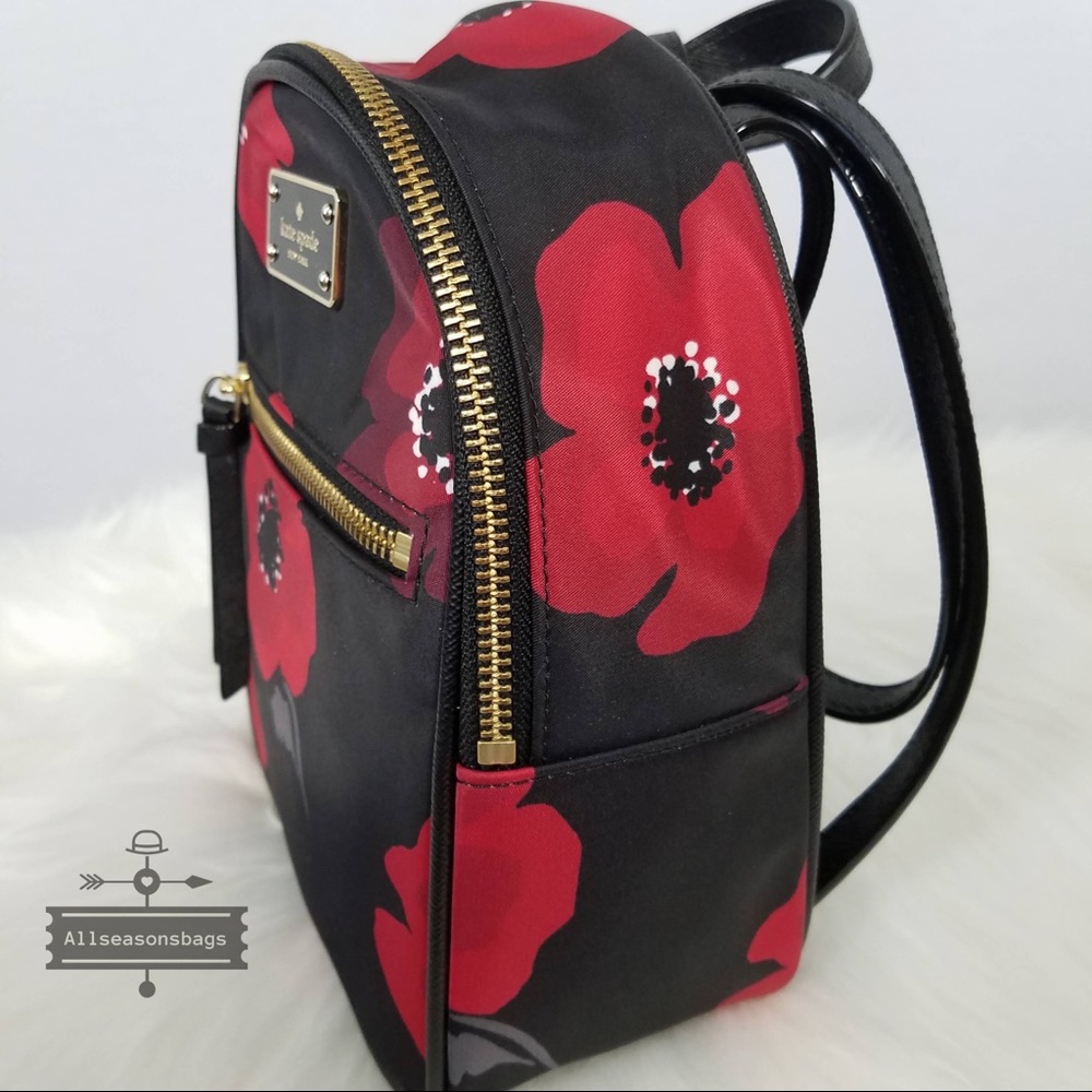 Kate Spade Mini Bradley Wilson Floral Backpack Blk - Picture 6 of 8